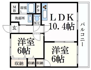 摂津本山駅 徒歩12分 2階の物件間取画像